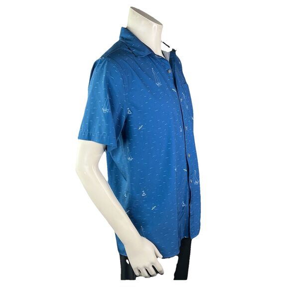William Murray Mens M Golf Performance Button Down Shirt Sailboat Nautical - Picture 5 of 11